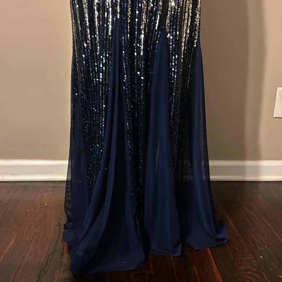 sequins silver and navy blue dress - Picture 5 of 7